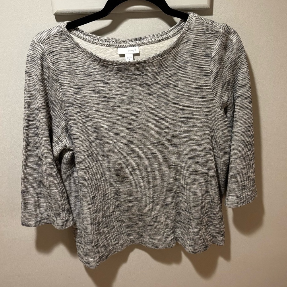 Talbots Gray Marl Top Size M